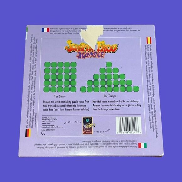 Vintage 1997 Jumpin Frog Jumble Frog Puzzle Challenge Fun Brain Game - Picture 2 of 2